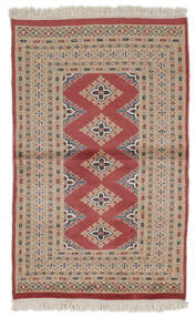 絨毯 パキスタン ブハラ 2Ply 90X145 茶色/ダークレッド (ウール, パキスタン)