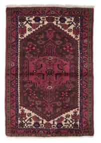 100X150 絨毯 オリエンタル ハマダン ブラック/ダークレッド (ウール, ペルシャ/イラン) Carpetvista
