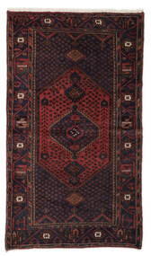 Dywan Orientalny Hamadan 128X220 Czarny/Ciemnoczerwony (Wełna, Persja/Iran)