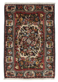 112X160 絨毯 オリエンタル ハマダン ブラック/茶色 (ウール, ペルシャ/イラン) Carpetvista