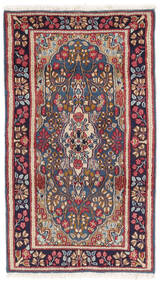 91X161 絨毯 ケルマン オリエンタル ブラック/ダークレッド (ウール, ペルシャ/イラン) Carpetvista