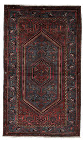 Hamadan Teppich 138X230 Schwarz/Dunkelrot Wolle, Persien/Iran Carpetvista
