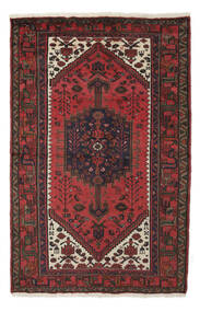  132X208 Hamadan Teppe Svart/Mørk Rød Persia/Iran Carpetvista