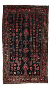 130X220 Alfombra Oriental Hamadan Negro/Rojo Oscuro (Lana, Persia/Irán) Carpetvista