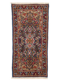 絨毯 ケルマン 71X149 ブラック/ダークレッド (ウール, ペルシャ/イラン)