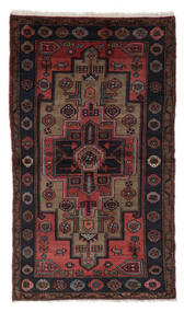 123X215 絨毯 オリエンタル ハマダン ブラック/ダークレッド (ウール, ペルシャ/イラン) Carpetvista