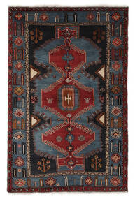 129X203 Alfombra Oriental Hamadan Negro/Rojo Oscuro (Lana, Persia/Irán) Carpetvista