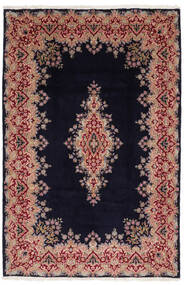 182X274 Kerman Rug Oriental Black/Dark Red (Wool, Persia/Iran) Carpetvista