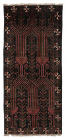 115X258 Dywan Orientalny Kurdi Chodnikowy Czarny/Ciemnoczerwony (Wełna, Persja/Iran) Carpetvista