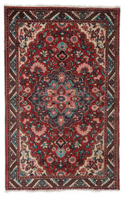  Persischer Hamadan Teppich 130X205 Schwarz/Dunkelrot (Wolle, Persien/Iran)