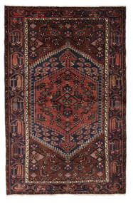 132X206 Χαλι Zanjan Ανατολής Μαύρα/Σκούρο Κόκκινο (Μαλλί, Περσικά/Ιρανικά) Carpetvista