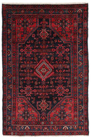 Hamadan Rug 137X206 Persian Wool Black/Dark Red Small Carpetvista