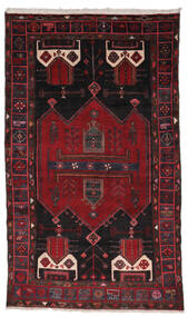  Persischer Hamadan Teppich 147X245 Schwarz/Dunkelrot (Wolle, Persien/Iran)