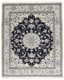 絨毯 ペルシャ ナイン 198X244 ダークグレー/ブラック (ウール, ペルシャ/イラン)