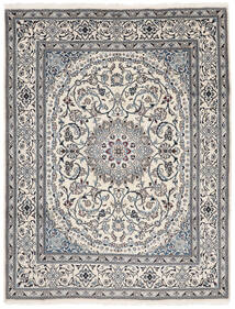 絨毯 ペルシャ ナイン 200X257 ダークグレー/ベージュ (ウール, ペルシャ/イラン)