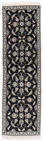  Nain Rug 76X255 Persian Wool Black/Dark Grey Small Carpetvista