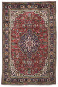  Tabriz Rug 195X302 Persian Wool Black/Dark Red Carpetvista