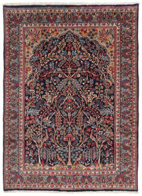 198X271 Kerman Teppich Orientalischer Schwarz/Dunkelrot (Wolle, Persien/Iran) Carpetvista