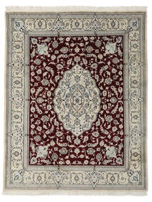 絨毯 ナイン 196X250 ブラック/茶色 (ウール, ペルシャ/イラン)