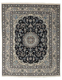 絨毯 ペルシャ ナイン 202X253 ブラック/茶色 (ウール, ペルシャ/イラン)
