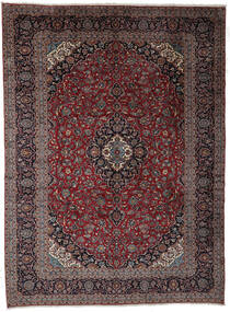 Tapis D'orient Kashan 300X410 Noir/Rouge Foncé Grand (Laine, Perse/Iran)