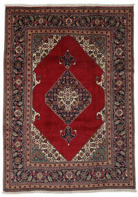  Persischer Täbriz Teppich 203X284 Schwarz/Dunkelrot (Wolle, Persien/Iran)