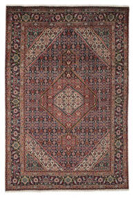  Täbriz Teppich 199X299 Persischer Wollteppich Schwarz/Dunkelrot Carpetvista