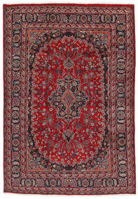 Alfombra Persa Mashad 193X281 Rojo Oscuro/Negro (Lana, Persia/Irán)