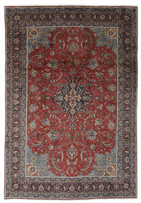 238X339 Alfombra Sarough Oriental Negro/Rojo Oscuro (Lana, Persia/Irán) Carpetvista