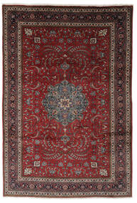  Orientalischer Sarough Teppich 225X325 Schwarz/Dunkelrot Wolle, Persien/Iran Carpetvista