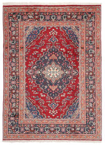  Orientalisk Mashad Matta 204X273 Mörkröd/Röd Ull, Persien/Iran Carpetvista