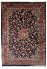 273X385 Tapis D'orient Sarough Noir/Rouge Foncé Grand (Laine, Perse/Iran) Carpetvista