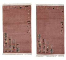 97X162 絨毯 ネパール Original モダン ダークレッド/茶色 (ウール, ネパール/チベット) Carpetvista