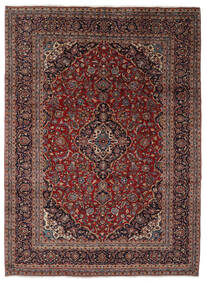 258X350 Tapete Oriental Kashan Preto/Vermelho Escuro Grande (Lã, Pérsia/Irão) Carpetvista