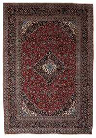 245X360 Alfombra Oriental Keshan Negro/Rojo Oscuro (Lana, Persia/Irán) Carpetvista