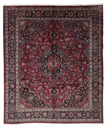 Maschad Teppich 295X350 Schwarz/Dunkelrot Großer Wolle, Persien/Iran Carpetvista