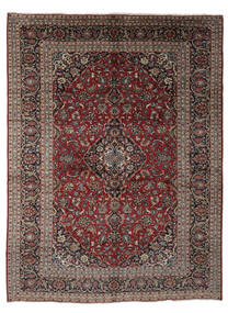 Tapete Oriental Kashan 298X403 Preto/Castanho Grande (Lã, Pérsia/Irão)