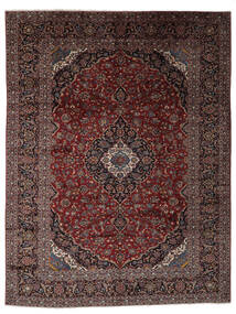  Persischer Keshan Teppich 295X380 Schwarz/Dunkelrot Großer (Wolle, Persien/Iran)