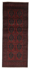 Afghan Khal Mohammadi Rug 81X198 Runner
 Black/Dark Red Wool, Afghanistan Carpetvista