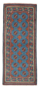  84X201 Afghan Fine Teppich Läufer Dunkelrot/Dunkelblau Afghanistan Carpetvista
