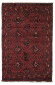 129X197 絨毯 アフガン Khal Mohammadi オリエンタル ブラック/ダークレッド (ウール, アフガニスタン) Carpetvista