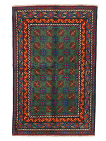 119X187 Afghan Fine Rug Oriental Black/Dark Red (Wool, Afghanistan) Carpetvista
