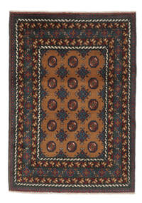 124X177 Afghan Fine Rug Oriental Black/Brown (Wool, Afghanistan) Carpetvista