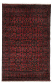 129X200 絨毯 アフガン Khal Mohammadi オリエンタル ブラック/ダークレッド (ウール, アフガニスタン) Carpetvista