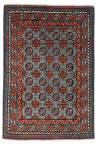 119X173 Afghan Fine Rug Oriental Black/Dark Red (Wool, Afghanistan) Carpetvista