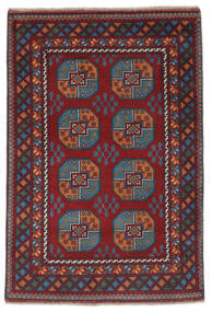 121X178 Χαλι Ανατολής Afghan Fine Σκούρο Κόκκινο/Μαύρα (Μαλλί, Αφγανικά) Carpetvista