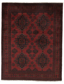 155X195 Tapis D'orient Afghan Khal Mohammadi Noir/Rouge Foncé (Laine, Afghanistan) Carpetvista