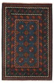  98X150 Afghan Fine Rug Black/Dark Red Afghanistan Carpetvista