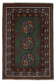  Afghan Fine Teppich 99X148 Schwarz/Dunkelrot Carpetvista