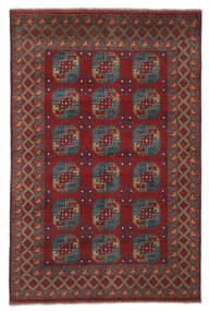 Afghan Fine Covor 199X300 Lână Dark Red/Negru Carpetvista